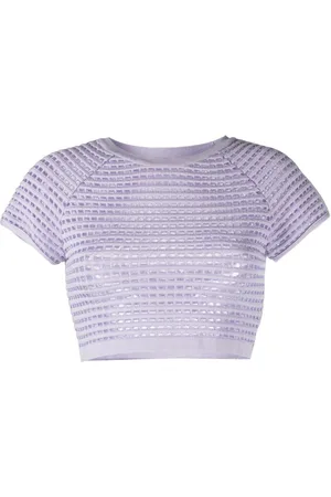 GENNY Open-knit cropped top