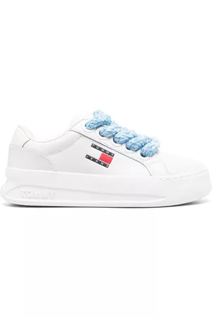Tommy Hilfiger Logo-print flatform leather sneakers