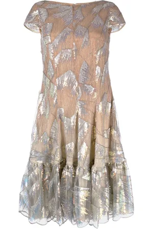 TALBOT RUNHOF Sequin-embellished frilled dress