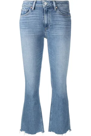 Paige Distressed-effect flared jeans