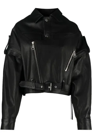 Manokhi Detachable-sleeves biker jacket