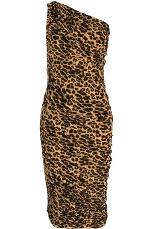 Norma Kamali Leopard-print midi dress
