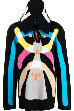 WALTER VAN BEIRENDONCK Hyper abstract-pattern detachable-collar jumper