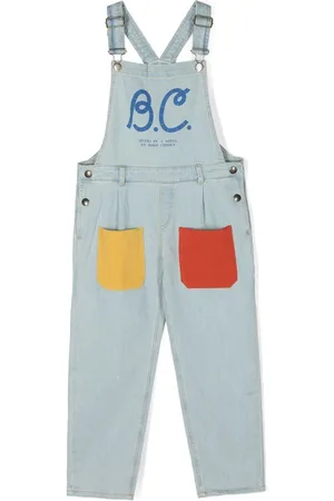 Bobo Choses Girls Jumpsuits - Colour-block logo-print overalls