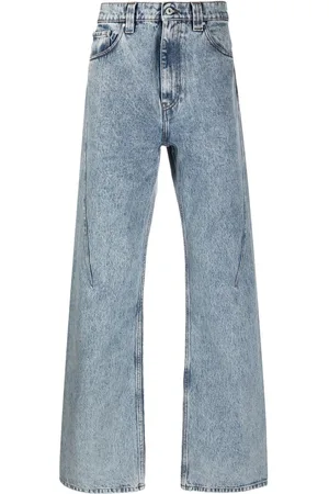Y / PROJECT Logo-embroidered straight leg jeans