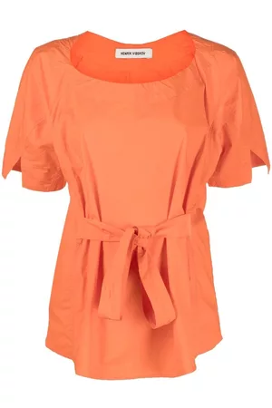 HENRIK VIBSKOV Tied-waist short-sleeved blouse
