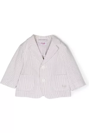 Il gufo Striped single-breasted button blazer