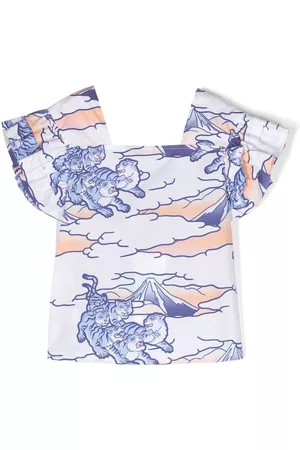 Kenzo Graphic-print square-neck top