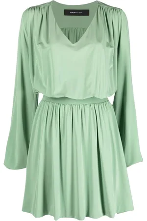 FEDERICA TOSI Gathered-detail V-neck dress
