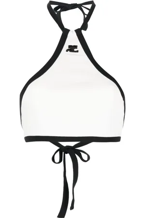 Courrèges Two-tone halterneck crop top