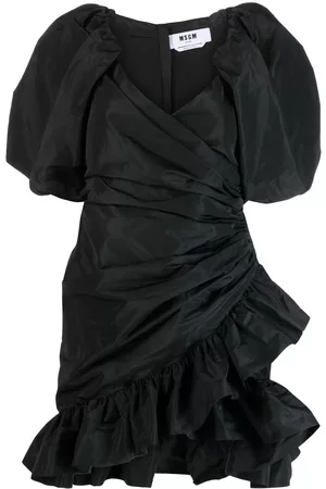 Msgm Puff-sleeved wrap dress