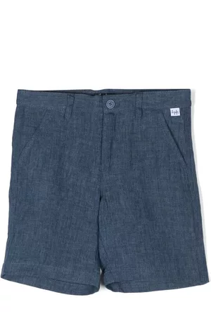 Il gufo Mélange-effect linen shorts