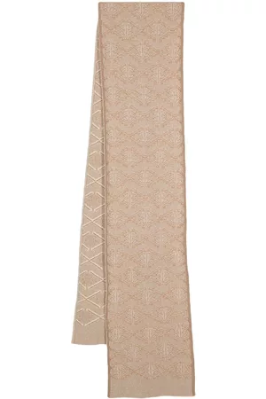 Barrie Monogram cashmere-lambs wool scarf