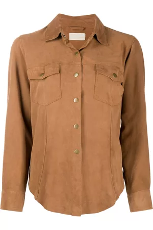 Mes Demoiselles Suede chest pocket shirt