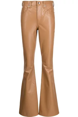 VERONICA BEARD Beverly flared-leg faux leather trousers