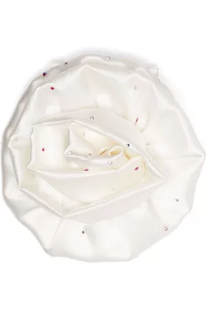 MANURI Floral-detail silk brooch