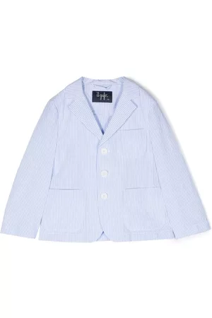 Il gufo Single-breasted striped cotton blazer
