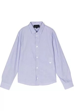 Emporio Armani Embroidered-logo polka-dot shirt