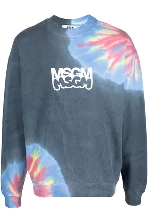 Msgm Logo-print tie-dye sweatshirt