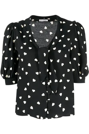Reformation Joelle heart-print short-sleeved top