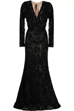 Elie saab Sequined long-sleeve fishtail gown