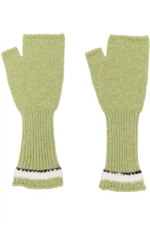 Barrie Shearling-effect cashmere fingerless gloves