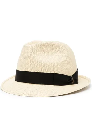 Borsalino Men Hats - Ribbon-band interwoven straw hat