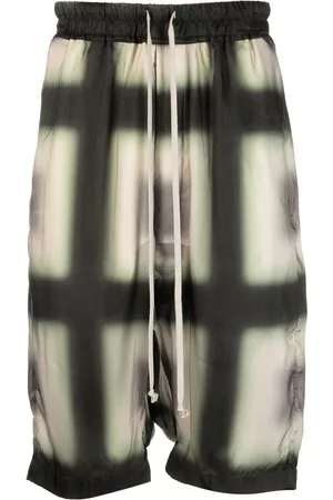 Rick Owens Plaid-print knee-length shorts