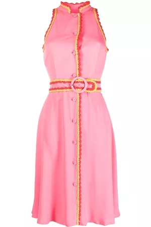Moschino Belted-waist sleeveless dress