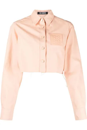 RAF SIMONS Logo-patch cropped jacket