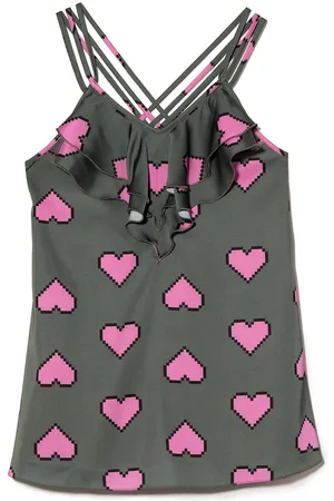 Natasha Zinko Pixel Heart ruffled mini dress