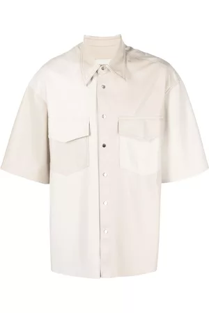 Nanushka Faux-leather short-sleeve shirt
