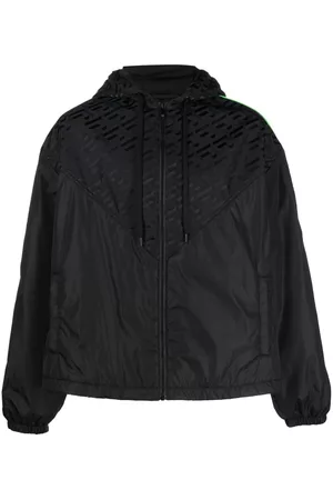 VERSACE Panelled logo-print track jacket