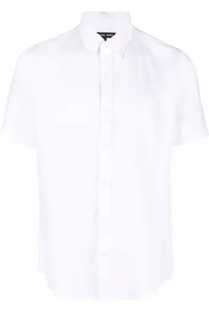 Michael Kors Button-down short-sleeve linen shirt
