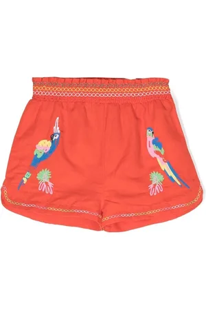 Stella McCartney Embroidered parrots casual shorts