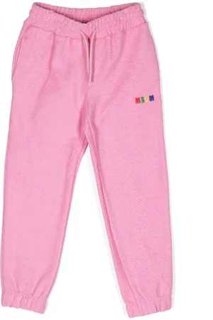 Msgm Embroidered-logo drawstring track pants