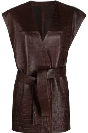 Fabiana Filippi Crocodile-embossed leather gilet