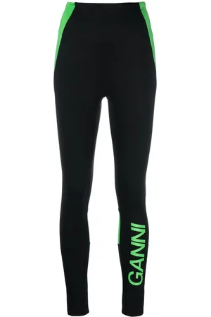 Ganni Logo-print panelled leggings
