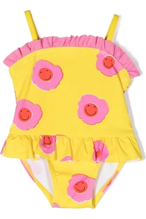 Stella McCartney Ruffled flower-print swimsuit