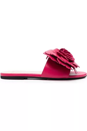 Nº21 Floral-appliqué flat sandals