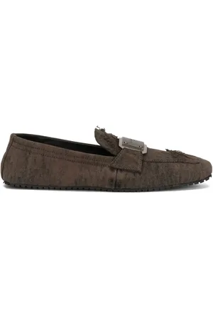 Dolce & Gabbana Logo-tag patchwork-denim oafers