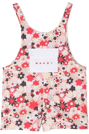 Marni All-over floral print dungarees
