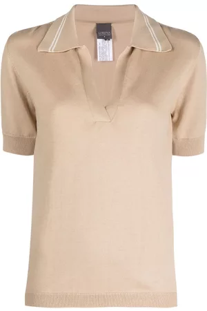 LORENA ANTONIAZZI Fine-knit short-sleeve polo shirt