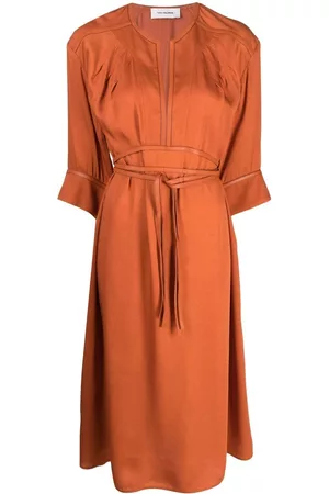 YVES SALOMON Belted-waist midi dress