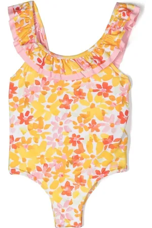 Il gufo Floral-print ruffled swimsuit