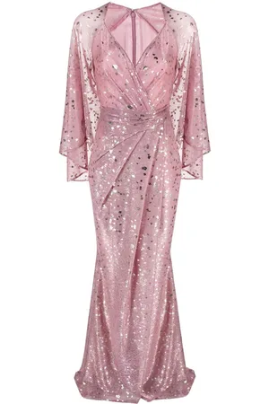 TALBOT RUNHOF V-neck draped gown