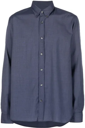 Woolrich Men Shirts - Fine-check virgin wool shirt