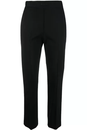 Msgm Logo-waistband cropped trousers