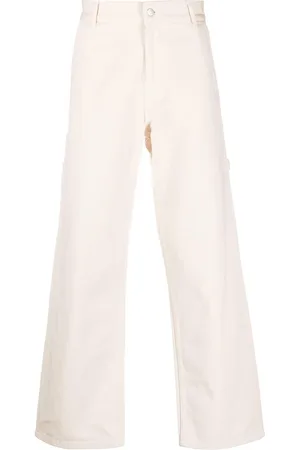 Sandro Men Pants - Logo-patch cotton trousers