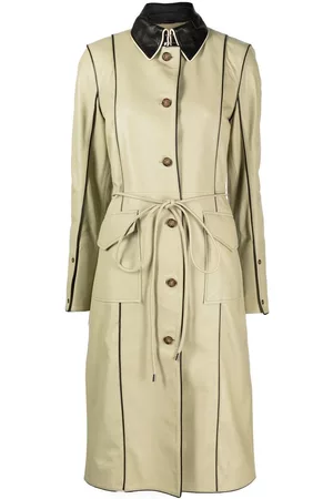 Saks Potts Brown Alexa Leather Trench Coat